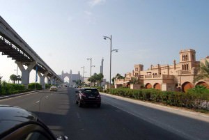 The dual lane highway on the man made island - The Palm